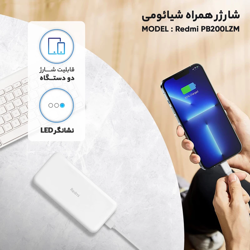 پاوربانک شیائومی مدل Redmi ظرفیت 20000 - تصویر 3